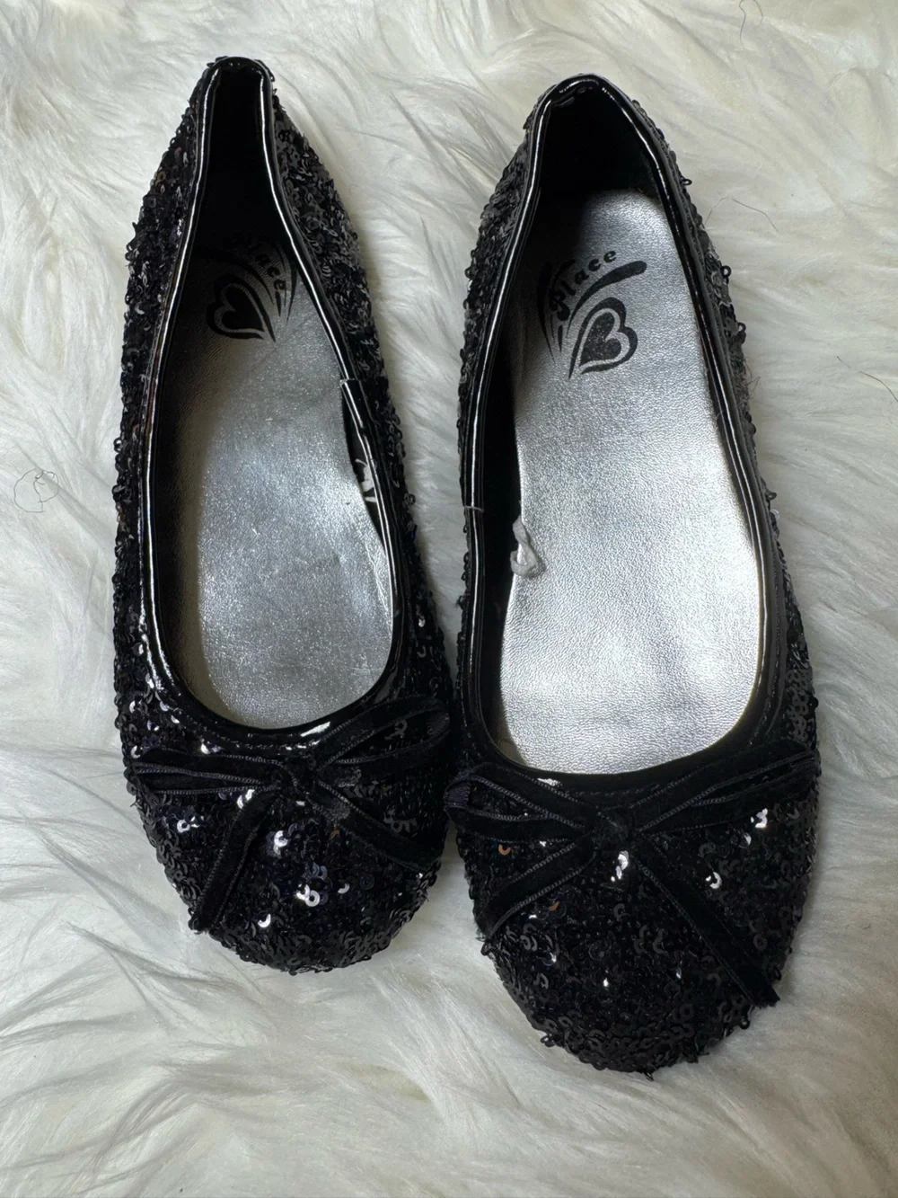Children’s Place Sequin Ballet Flats - Black Girls size 1